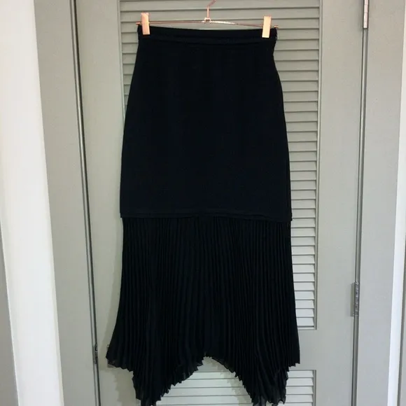 NWT Mint Velvet Black Sheer Mix Maxi Skirt Sz 4