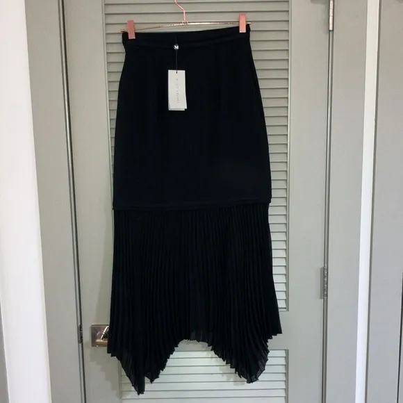 NWT Mint Velvet Black Sheer Mix Maxi Skirt Sz 4
