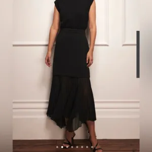 NWT Mint Velvet Black Sheer Mix Maxi Skirt Sz 4
