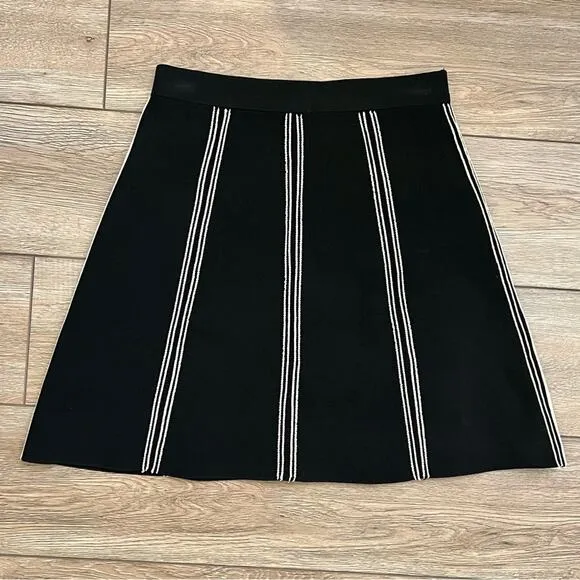NWT Sandro Paris black knit Eudine a-line mini skirt