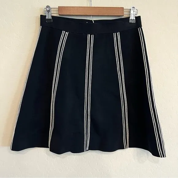 NWT Sandro Paris black knit Eudine a-line mini skirt