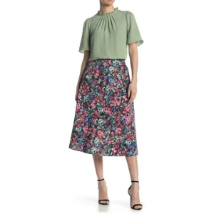 NWT Tahari Women Skirt A line Flower, Stretch, Elastic Waist, Size S