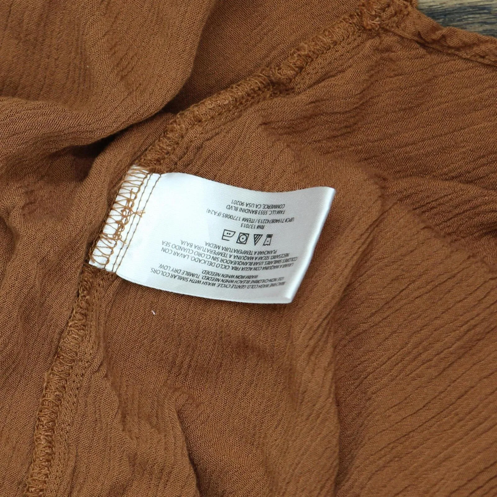 Orvis Womens Gauze Button Up Shirt Top 1770085 Rust Brown M