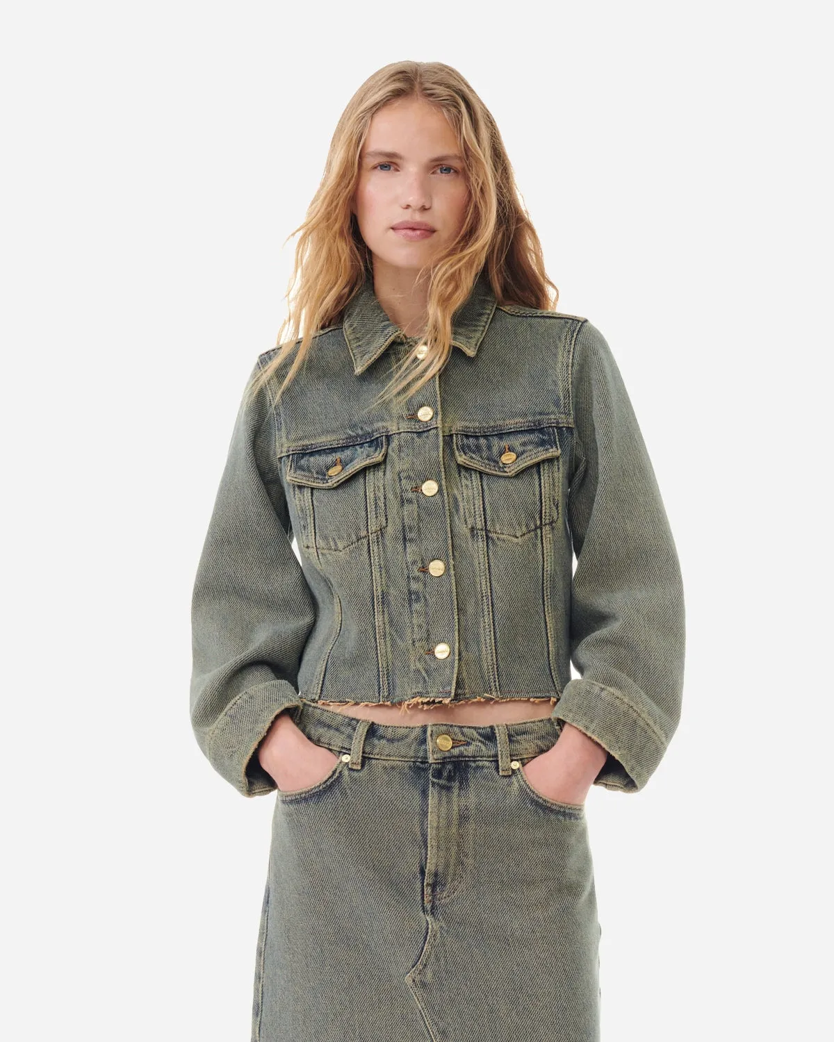 Overdyed Heavy Denim Jacket - Shitake