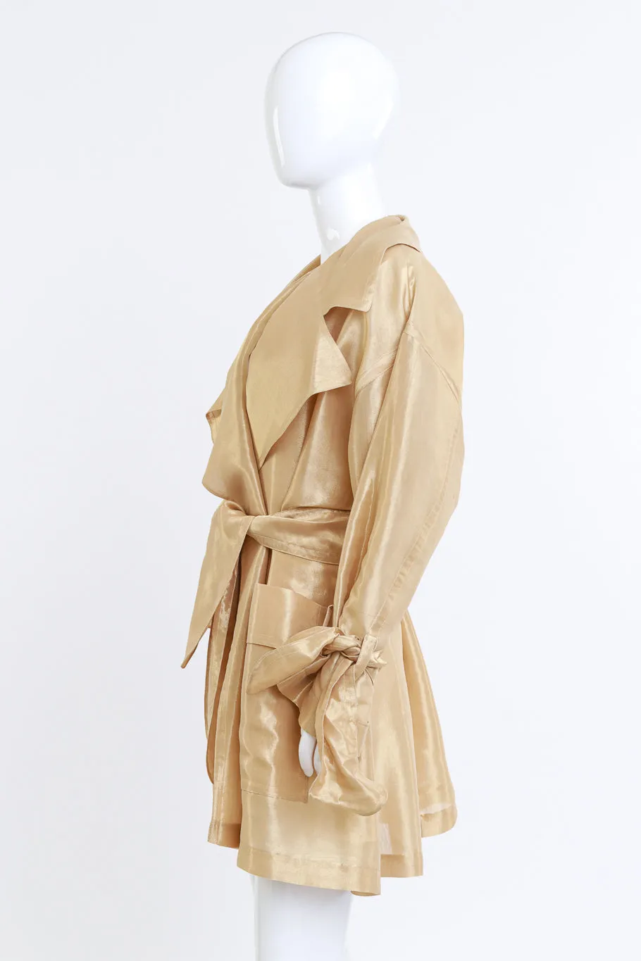 Oversized Golden Silk Trench Coat