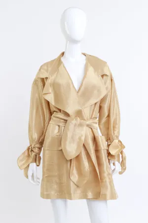 Oversized Golden Silk Trench Coat