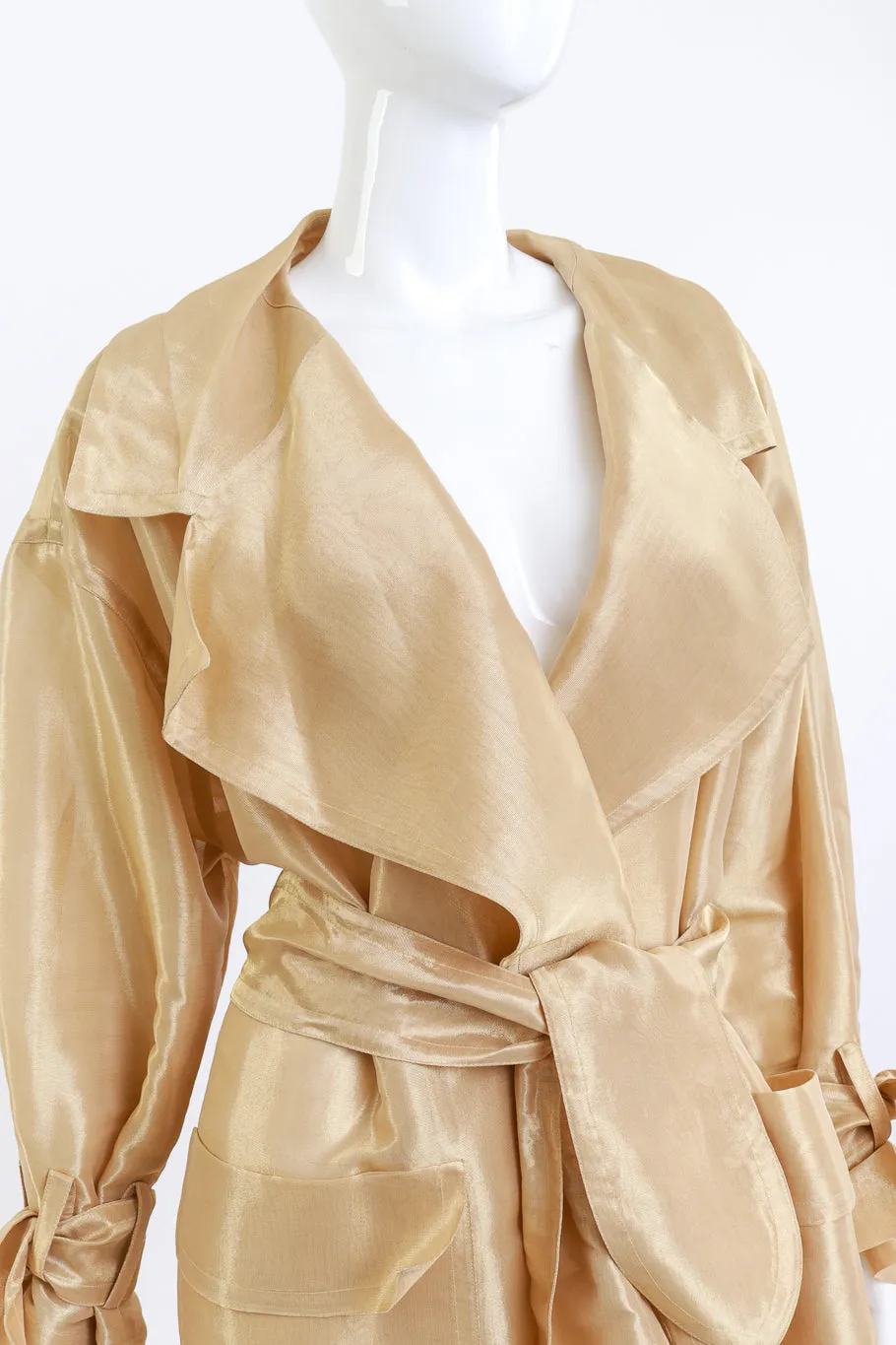Oversized Golden Silk Trench Coat