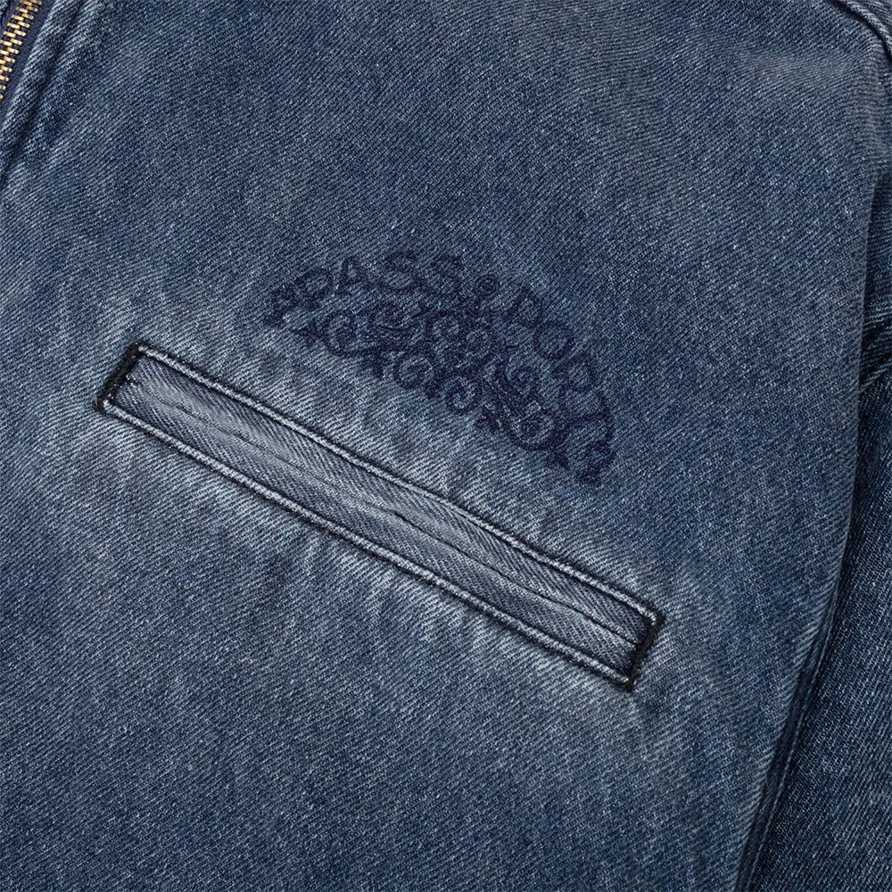 Pass~Port Vineyard Birds Denim Delivery Jacket Washed Indigo