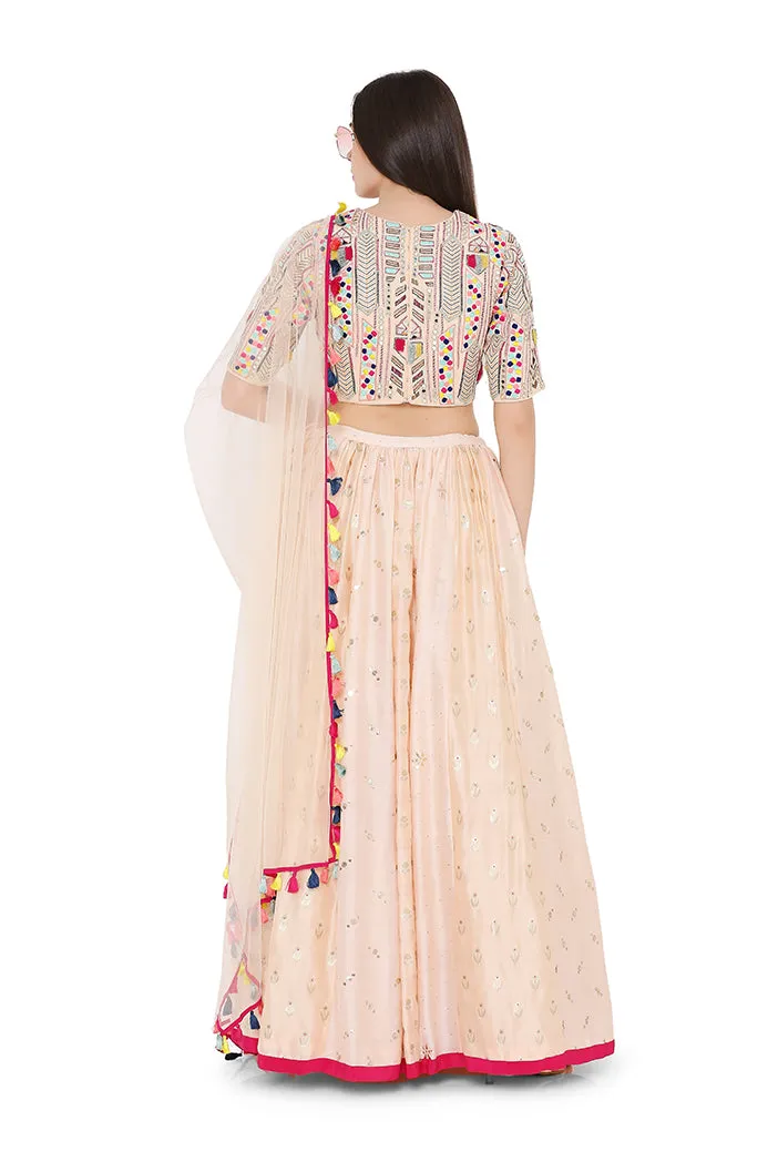 PEACH LEHENGA SET PS-LH0020-D