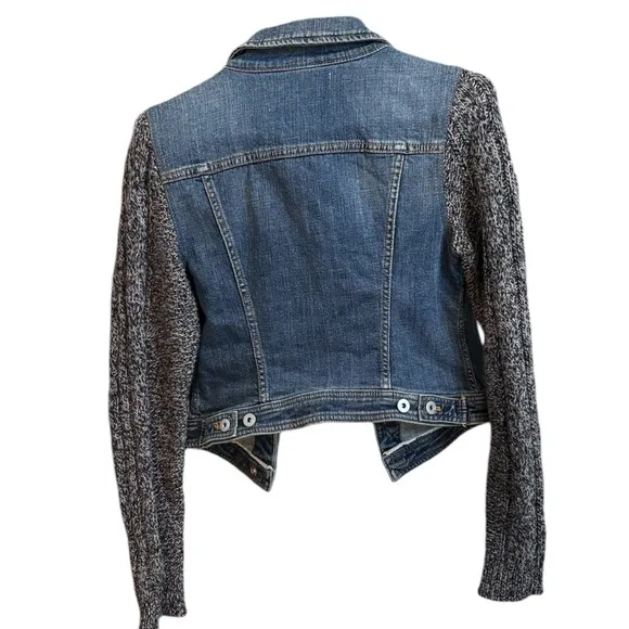 Pilcro/Anthropologie Denim Jean Jacket with Sweater Sleeves Size S