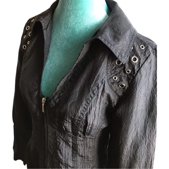 Pile Ou Face Fitted Black Trench Coat