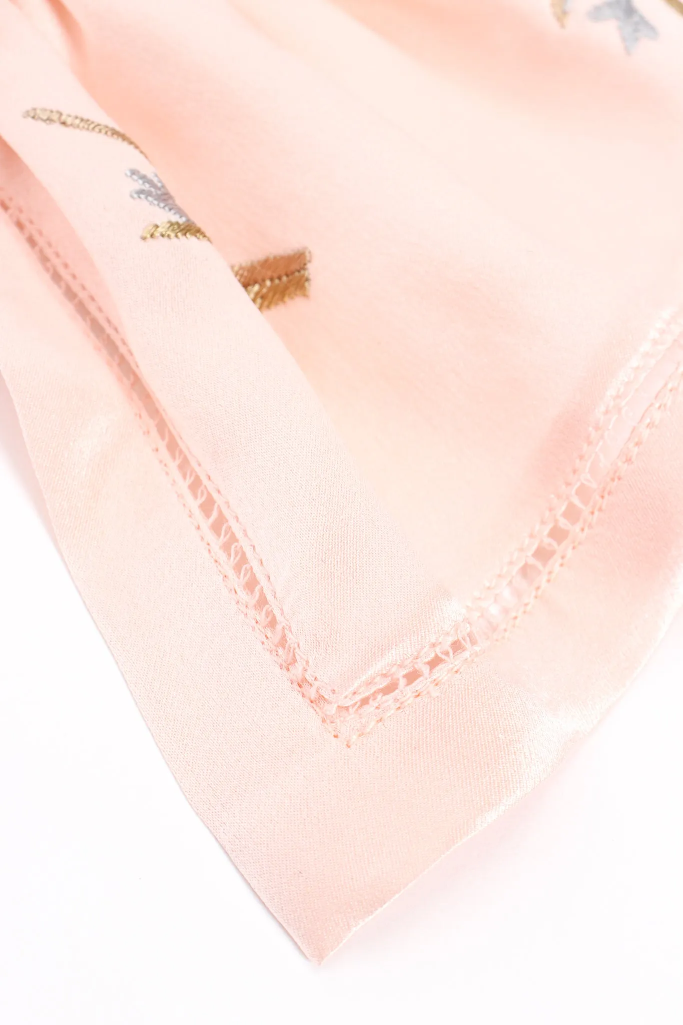 Pink Floral Embroidered Silk Shirt