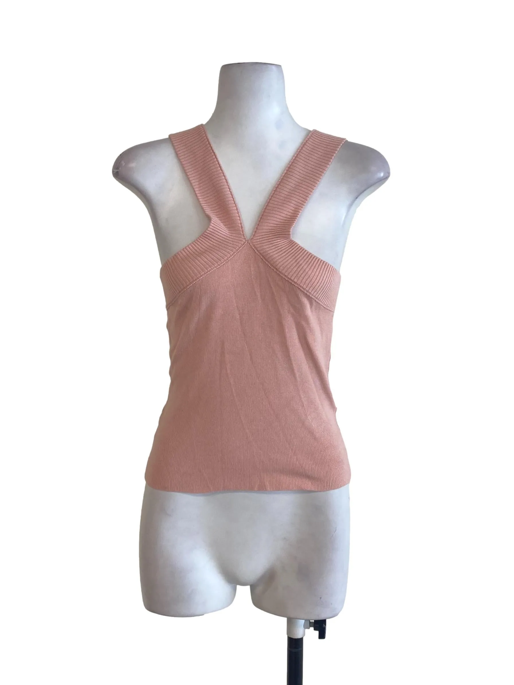 Pink V Neck Knitted Top