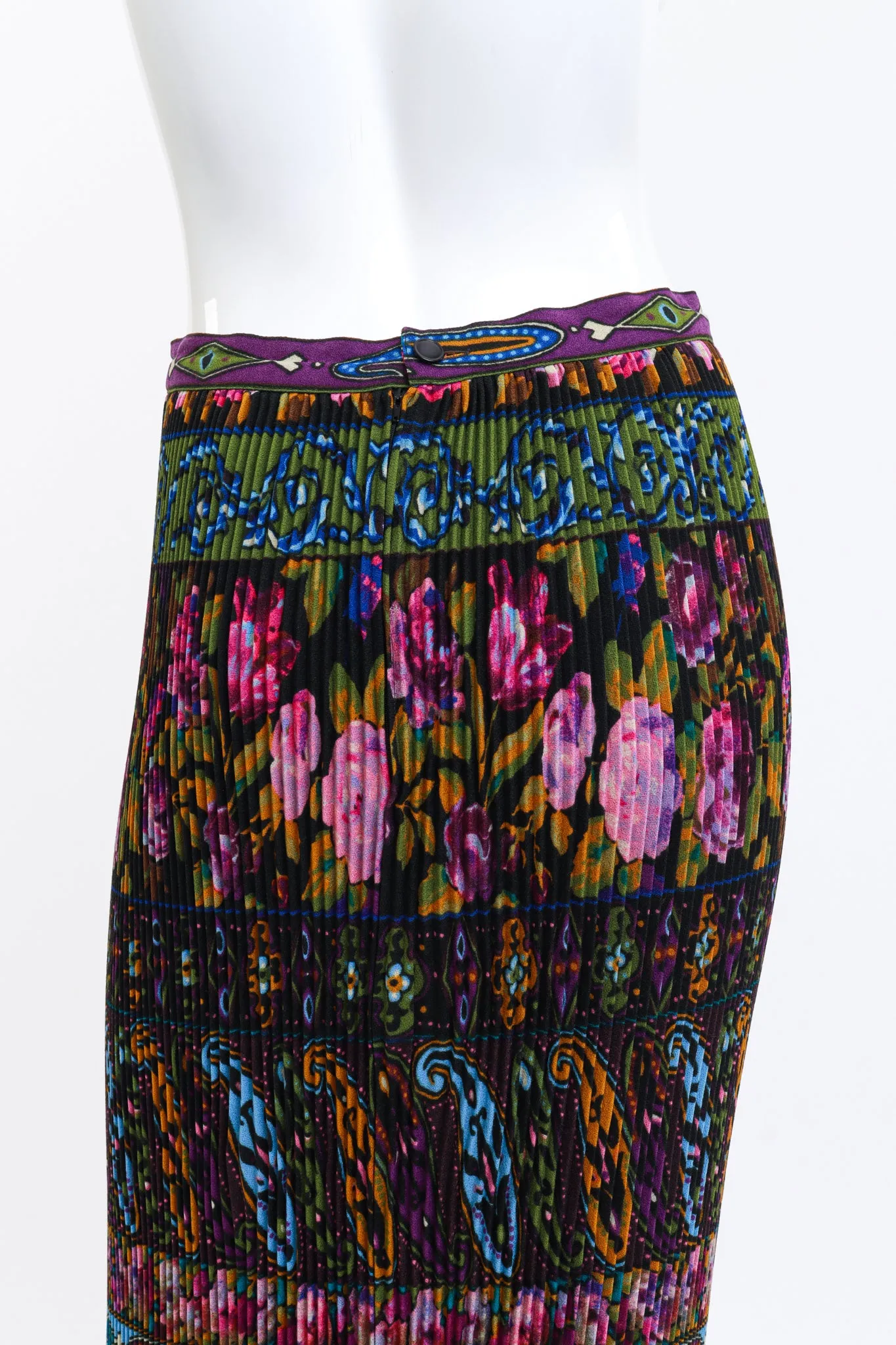 Pleated Floral Paisley Skirt