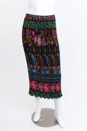 Pleated Floral Paisley Skirt