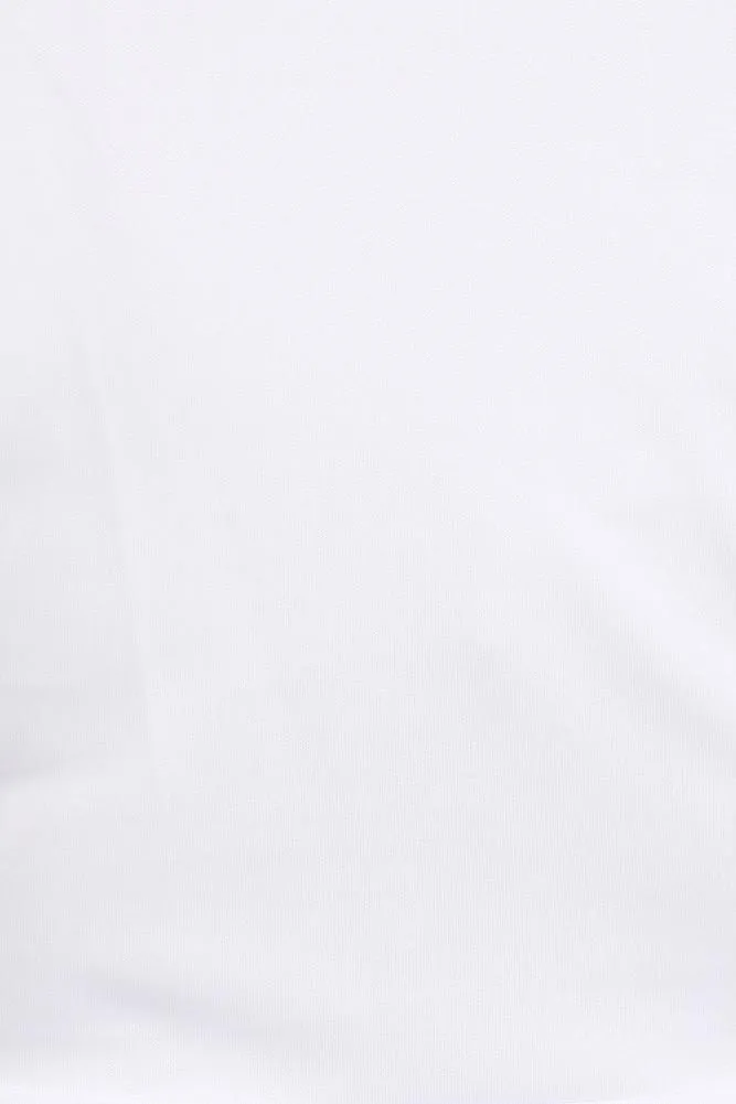 Plus Size Lively Deep V Neck White Skater Dress