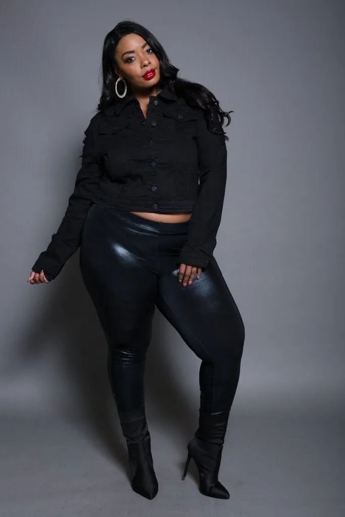 Plus Size Sexy Crop Designer Denim Jacket