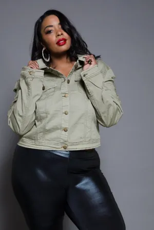 Plus Size Sexy Crop Designer Denim Jacket