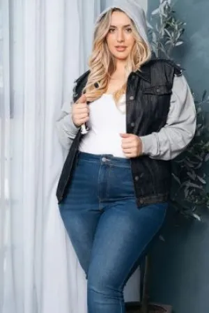 Plus Terry Denim Jacket