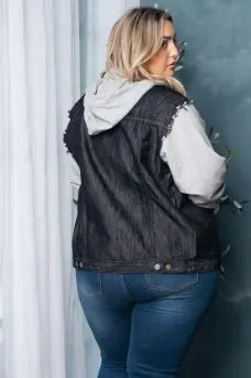 Plus Terry Denim Jacket
