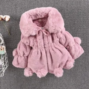Plush girls coat