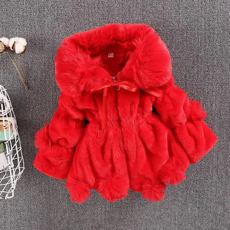 Plush girls coat