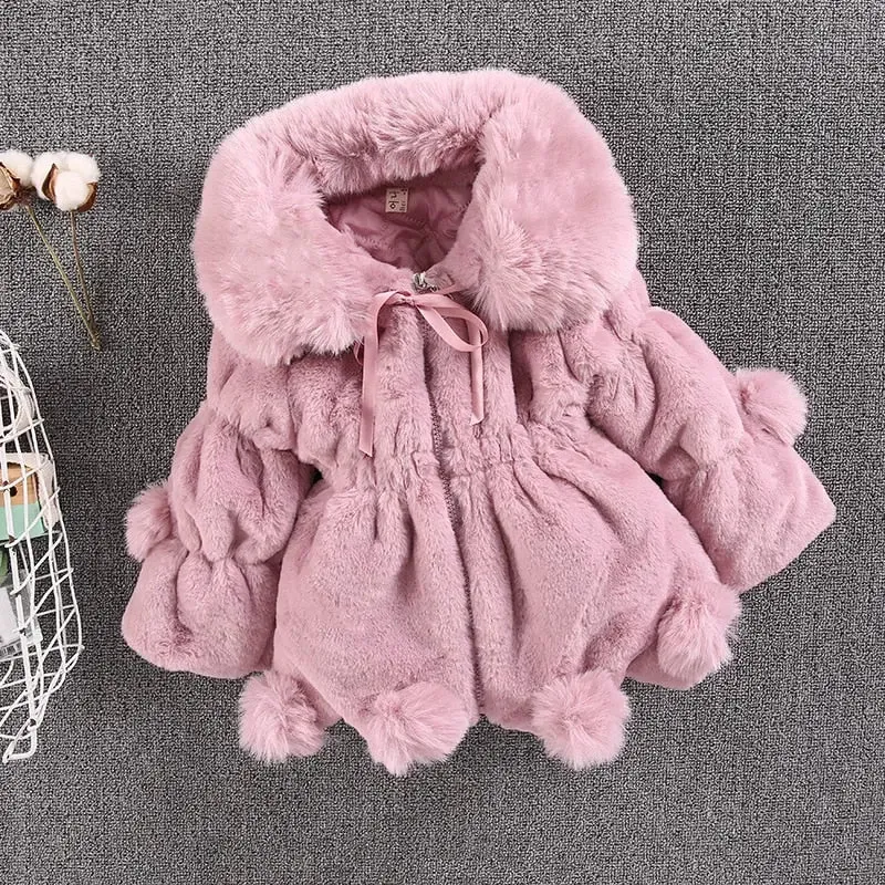 Plush girls coat