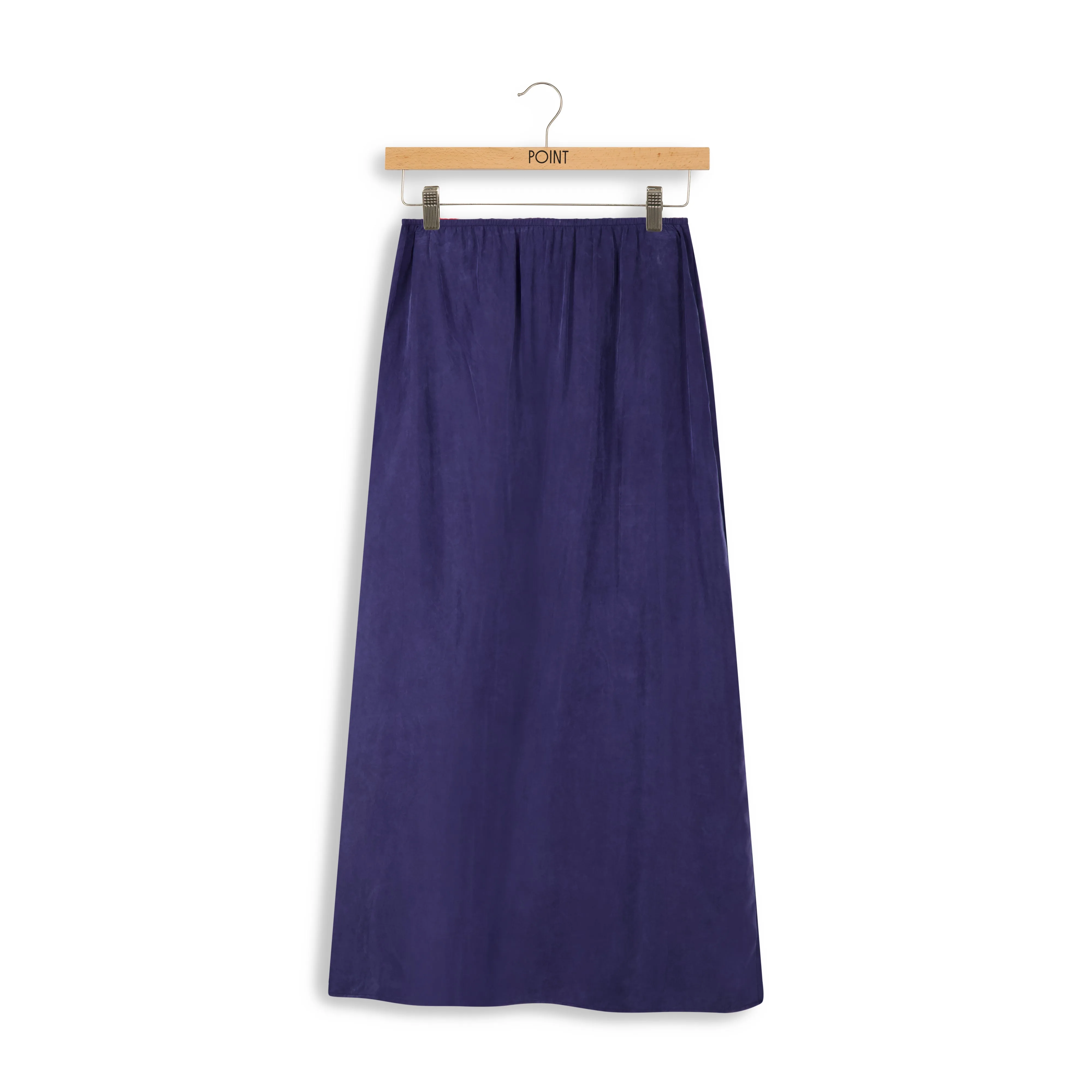 Point Sueded A-Line Slip Skirt in Navy