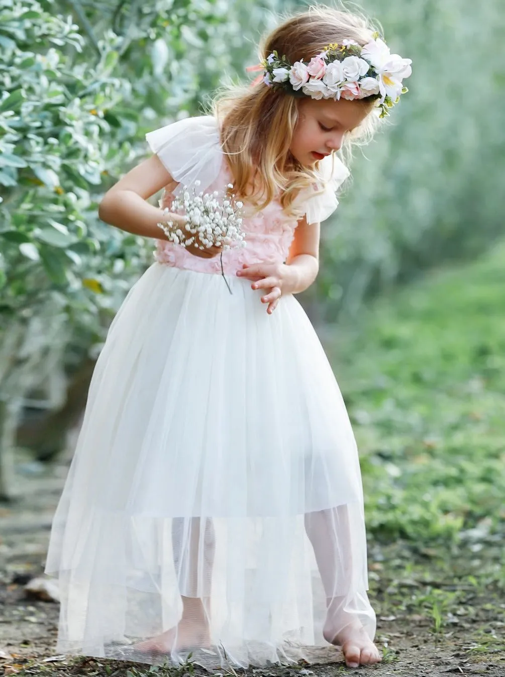 Pretty Perfect Textured Tutu Maxi Dress