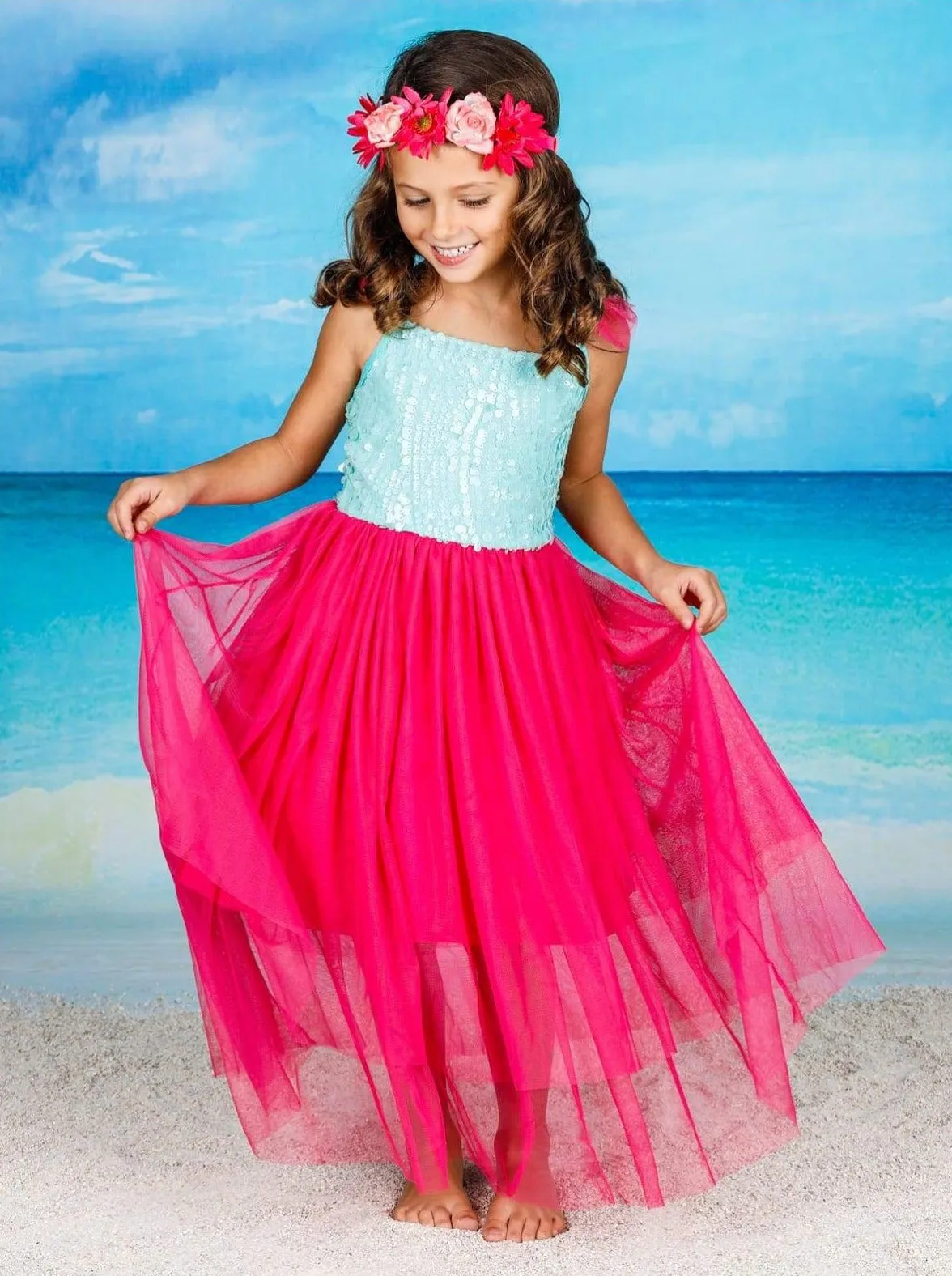 Pretty Perfect Textured Tutu Maxi Dress
