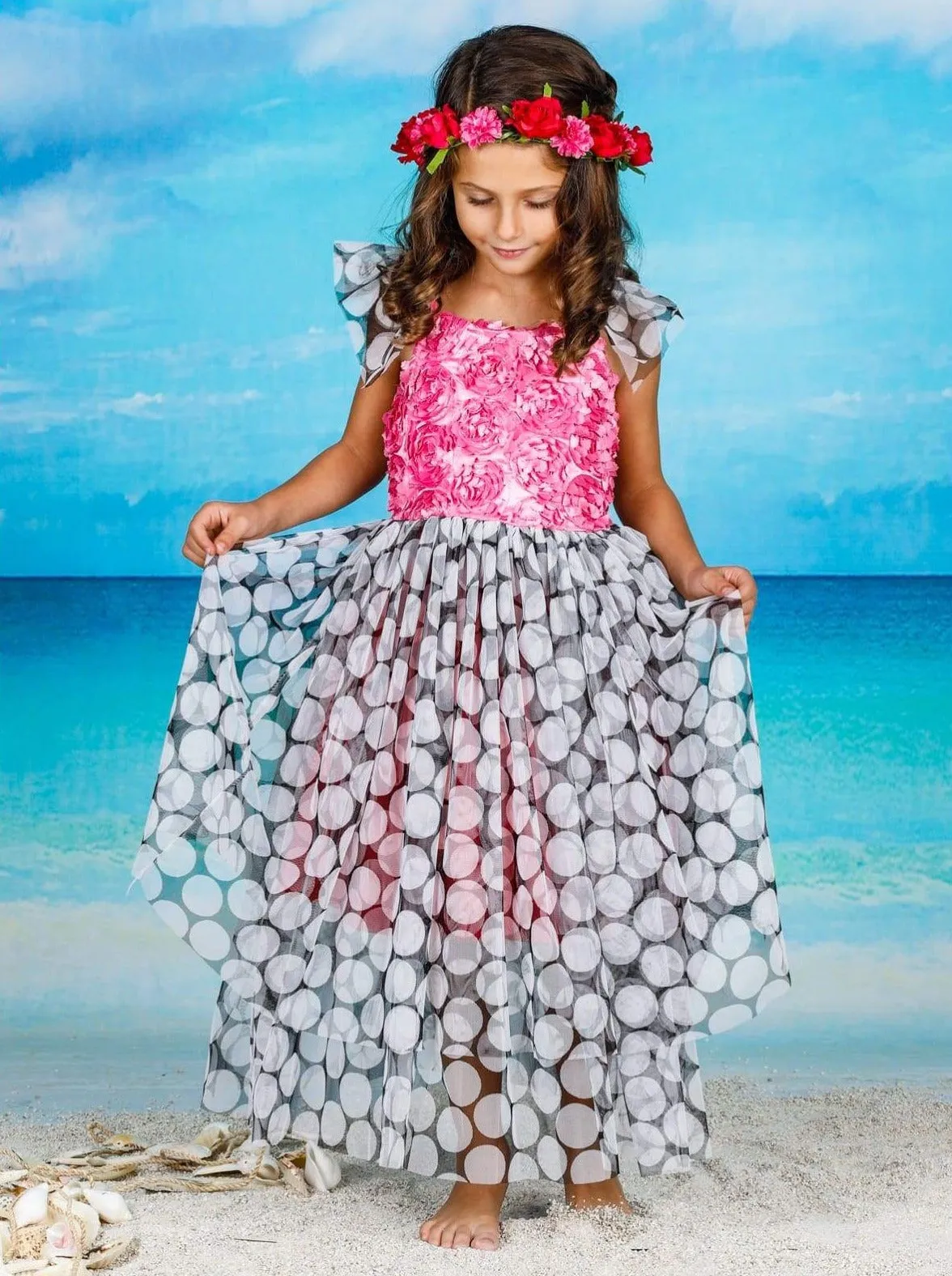 Pretty Perfect Textured Tutu Maxi Dress