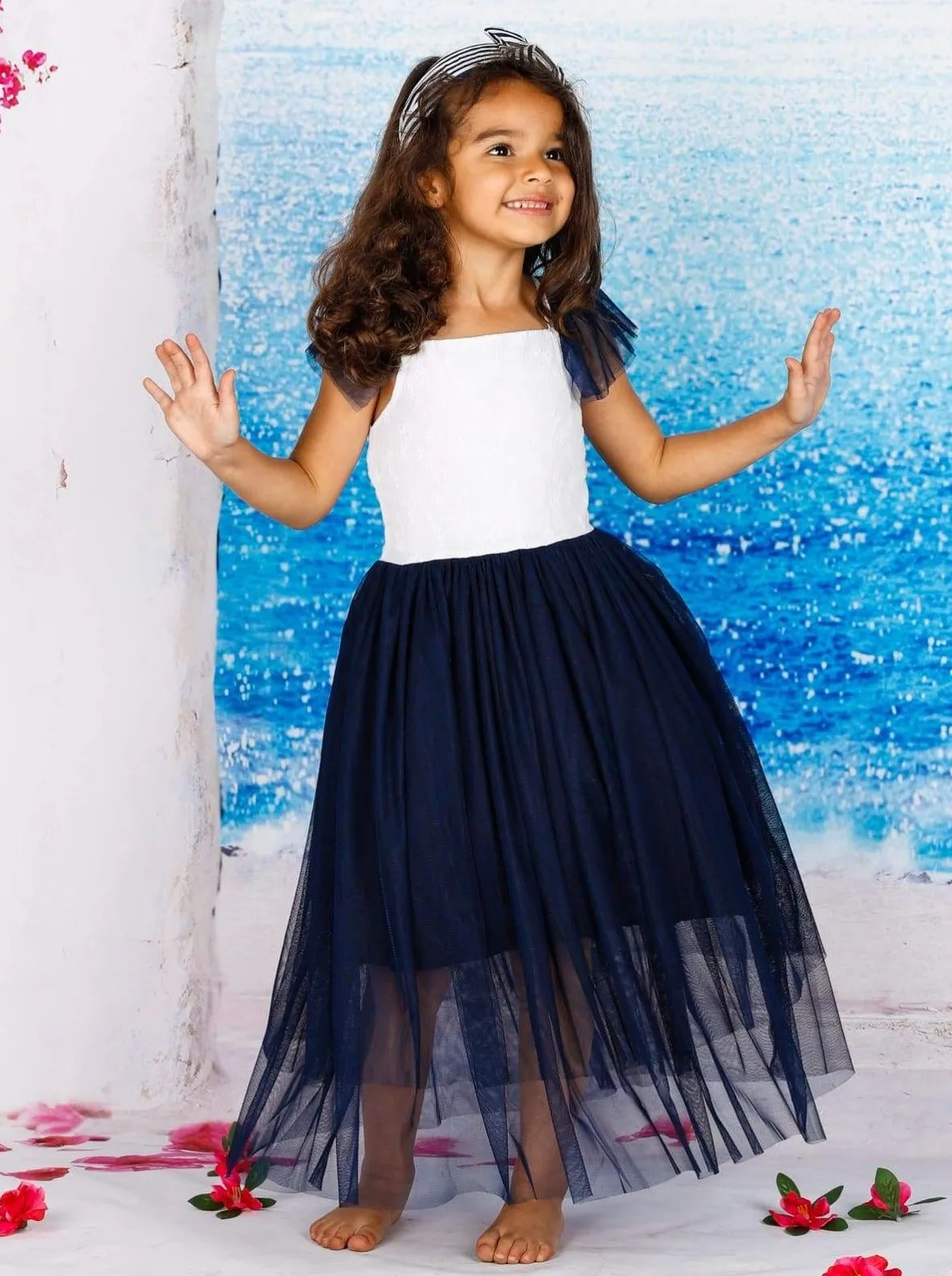 Pretty Perfect Textured Tutu Maxi Dress