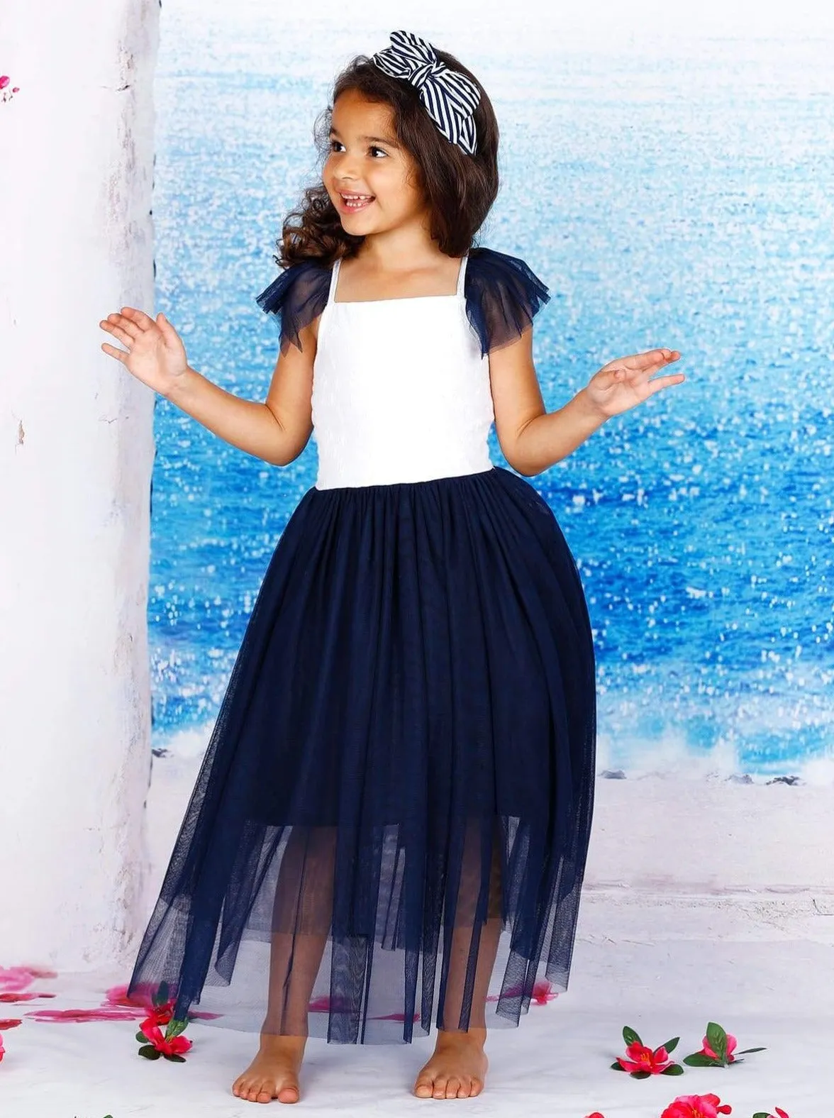 Pretty Perfect Textured Tutu Maxi Dress