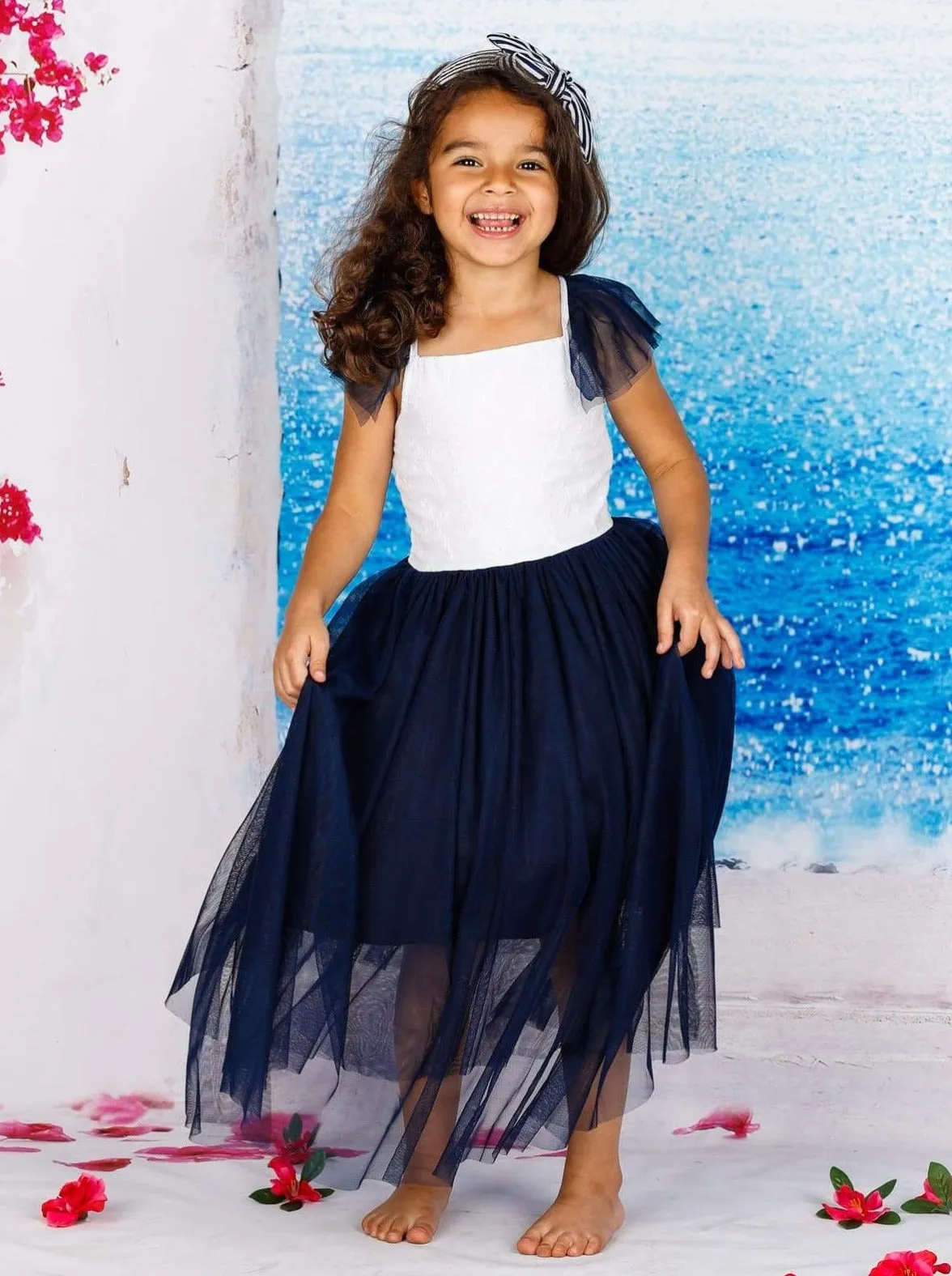 Pretty Perfect Textured Tutu Maxi Dress