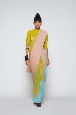 Printed Pleated Sari