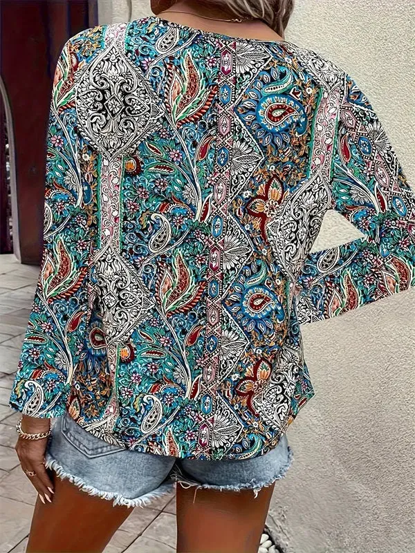 Printed V-Neck Shirt