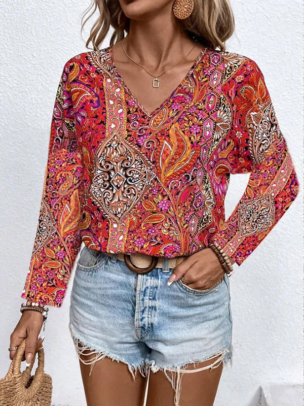 Printed V-Neck Shirt