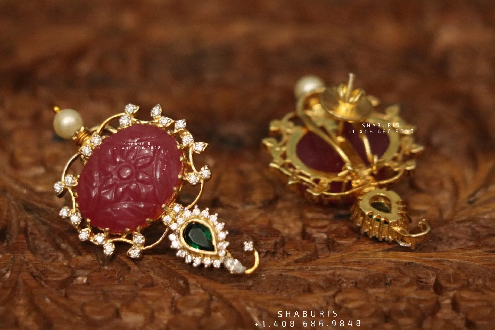 Pure Silver Jewellery Indian ,Big Studs,Big Indian Studs,Jhumkas,Indian Bridal,Indian Wedding Jewelry,pure Silver jewelry-NIHIRA-SHABURIS