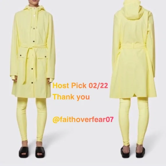 Rains Curve -hooded Trench Rain-coat with belt size XL New!