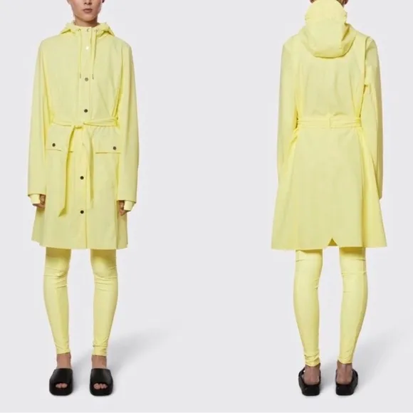 Rains Curve -hooded Trench Rain-coat with belt size XL New!