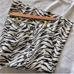 Reformation Linen zebra print Midi A-Line Skirt
