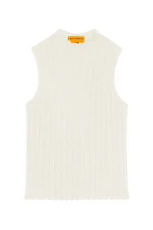 Rib Mockneck Shell | Cream