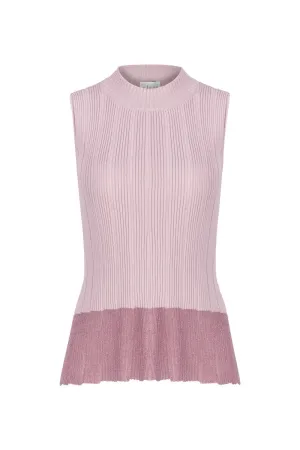 RIBBED TOP WITH GLITTERED BOTTOM PINK