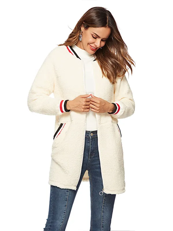 Round Neck Bubble Plush Coat