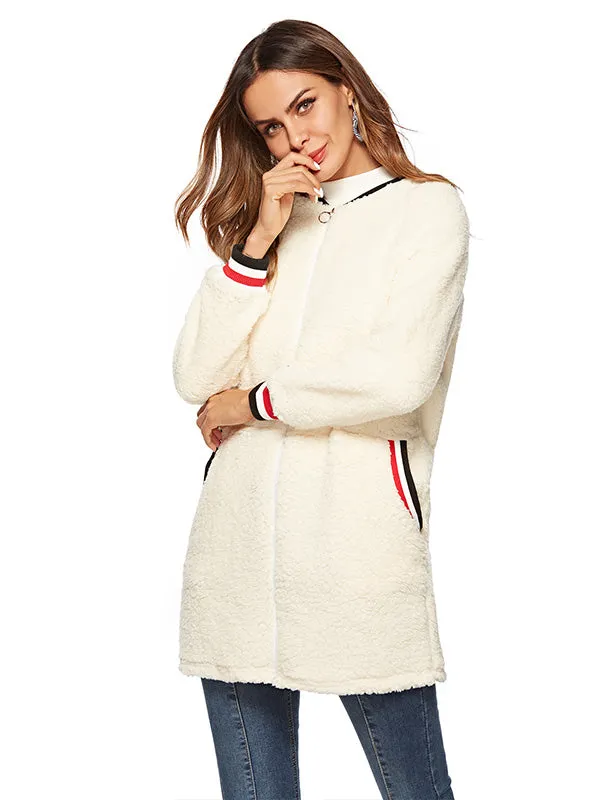 Round Neck Bubble Plush Coat