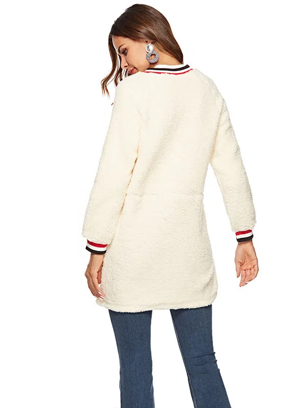 Round Neck Bubble Plush Coat