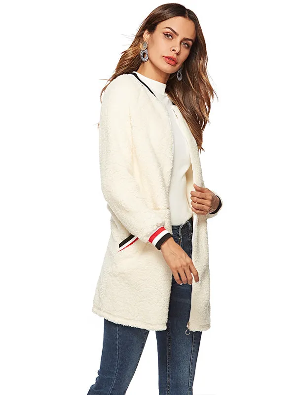 Round Neck Bubble Plush Coat