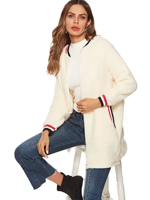 Round Neck Bubble Plush Coat