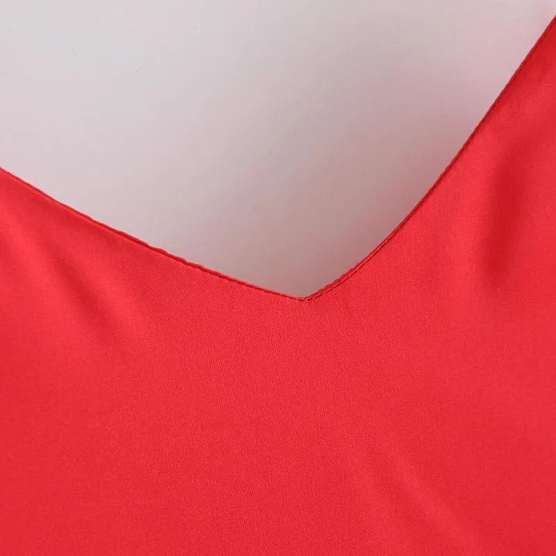 Ruffled V-Neck Crop Top