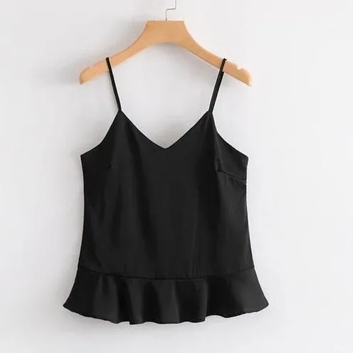 Ruffled V-Neck Crop Top